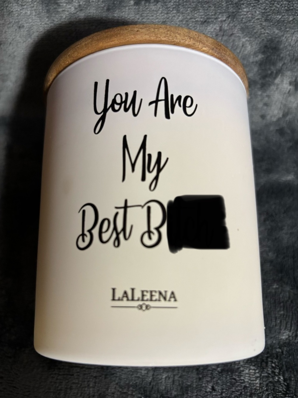 NWT Laleena White “You Are My Best B****” Swear Word Jar Candle 14oz- Jasmine